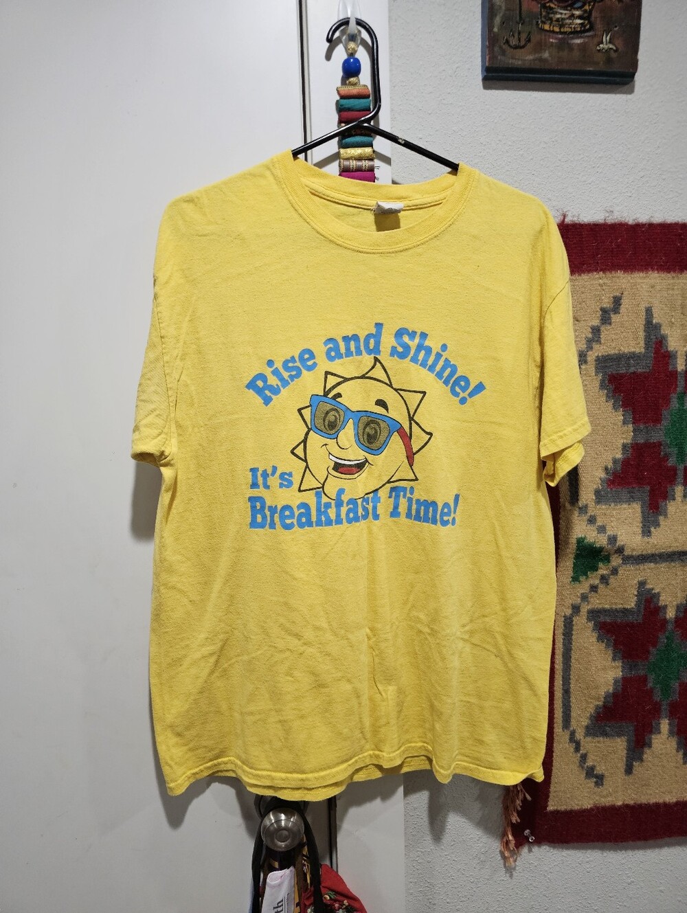 Vintage Yellow 'Rise and Shine! It's Breakfast Time!' Graphic Tee